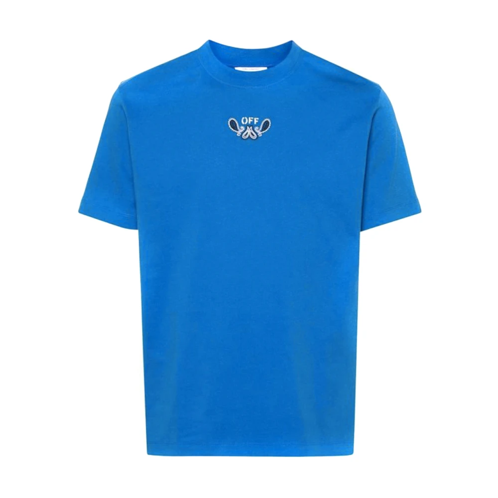 Off White Casual Katoenen T-shirt Blue Heren