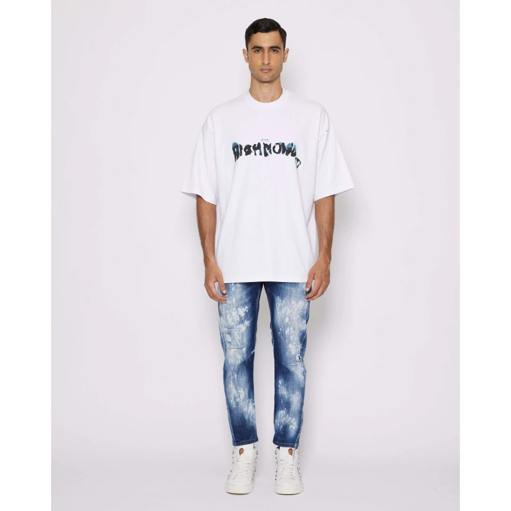 John Richmond Logo Voor Ronde Hals Korte Mouw T-shirt White Heren