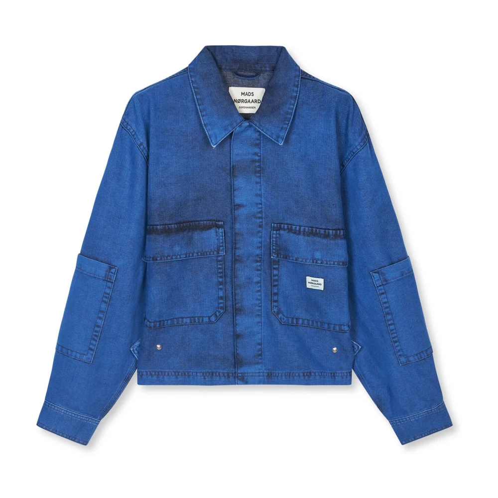 Mads Nørgaard Denim jas met oversized pasvorm en grote zakken Blue Dames