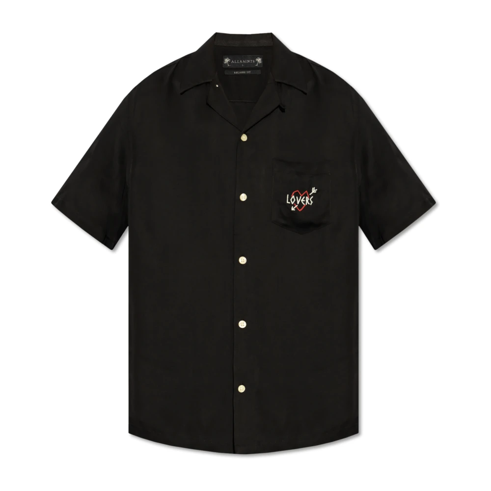 AllSaints Satijnen overhemd Lovers Black Heren