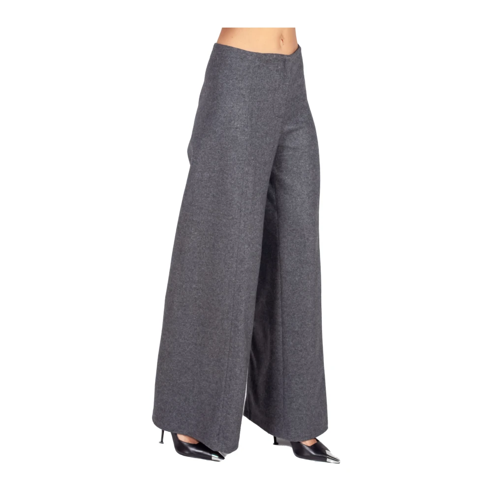Liviana Conti Grijze Cashmere Blend Palazzo Broek Gray Dames