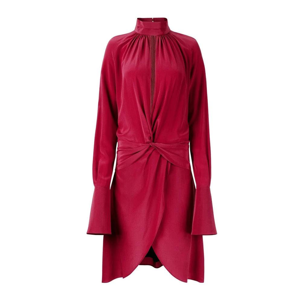 Nina Ricci Roze High Neck Midi Jurk Red Dames