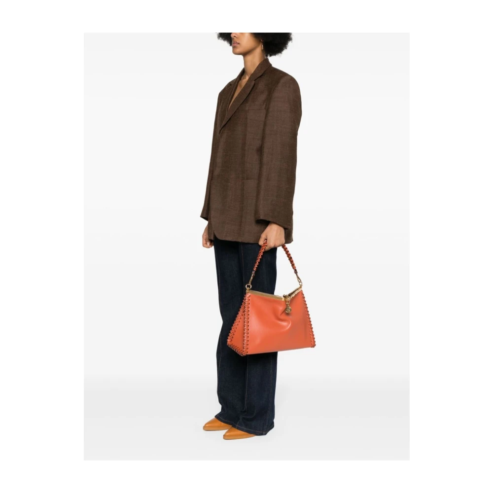 ETRO Rode leren schoudertas 'Vela' Pink Dames
