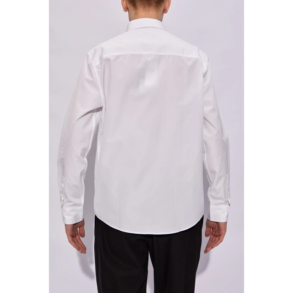 Maison Kitsuné Shirt met logo White Heren