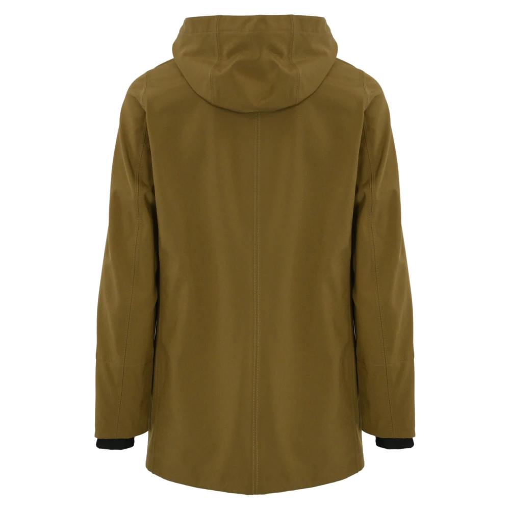 K-way Lange Hoodie Jas Bruin Fleece Gevoerd Brown Heren