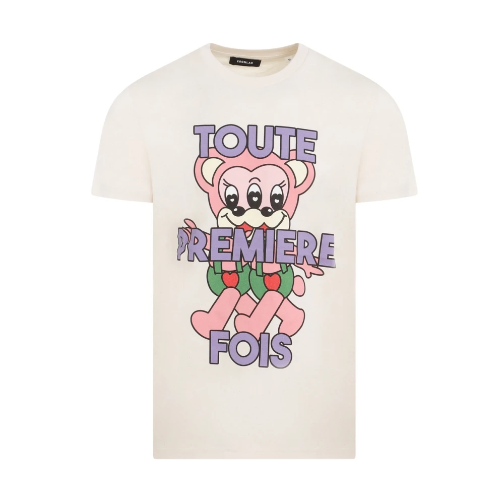 EgonLab Lichtroze Katoenen T-Shirt Beige Heren