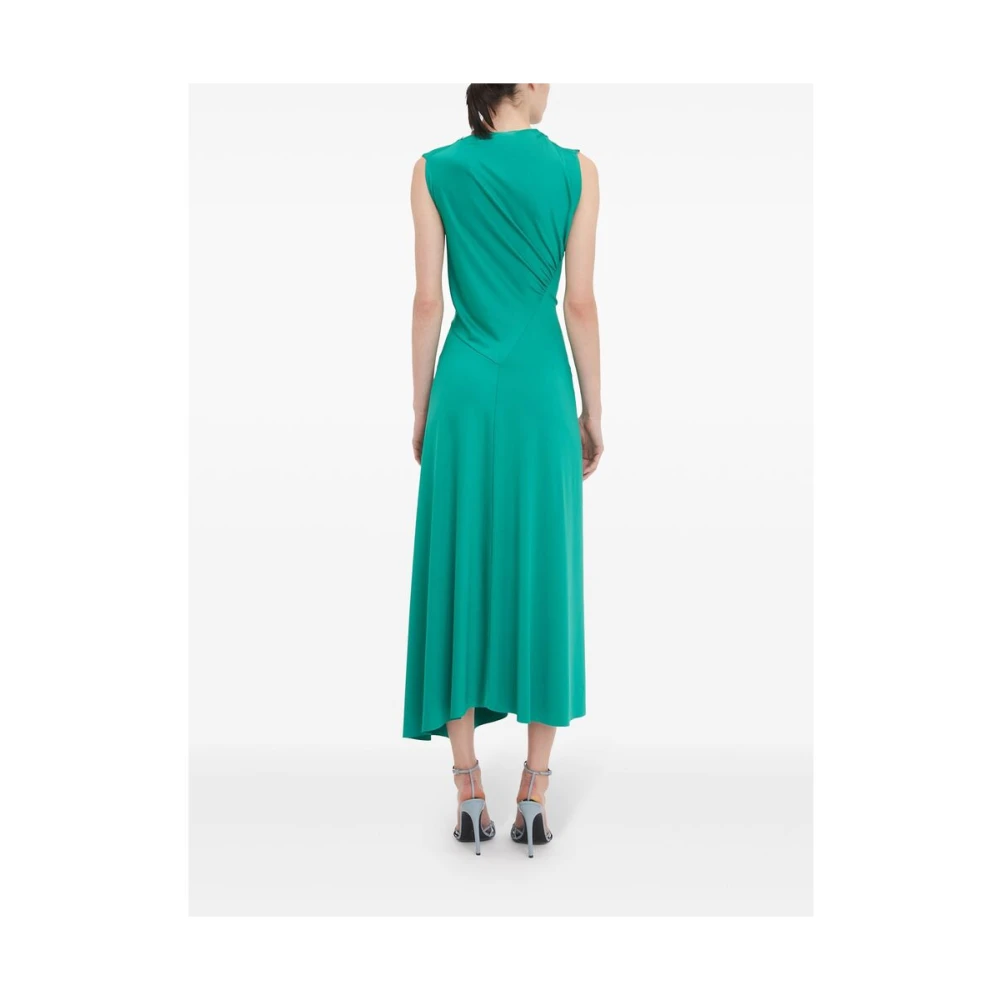 Victoria Beckham Groene Mouwloze Plooi Jurk Green Dames