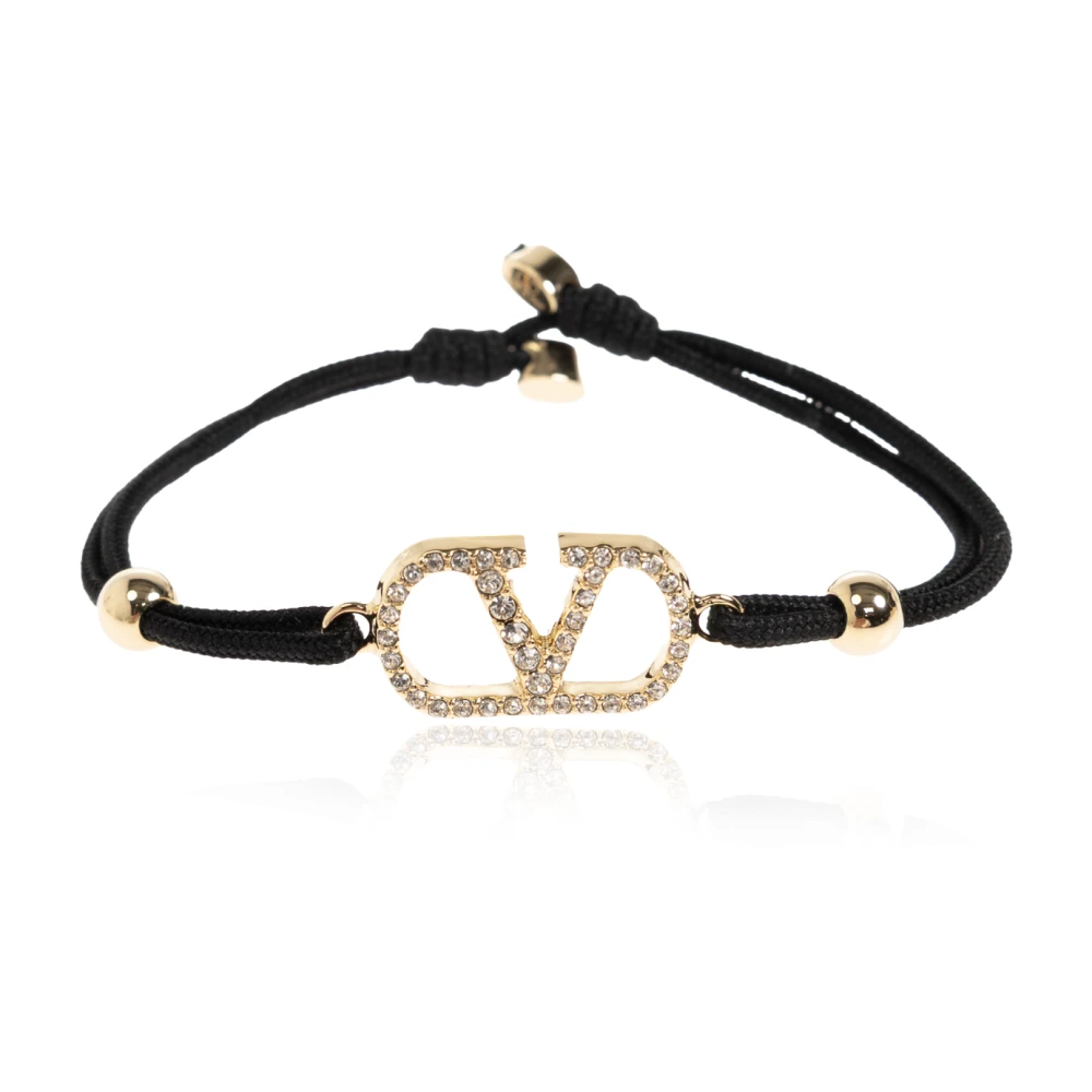 Valentino Garavani Pulsera Ajustable Con Cristales De Swarovski Accessories Mujer Negro 