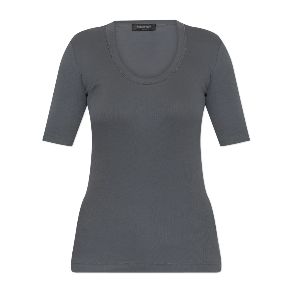 Fabiana Filippi Women's Gray Cotton T-Shirt