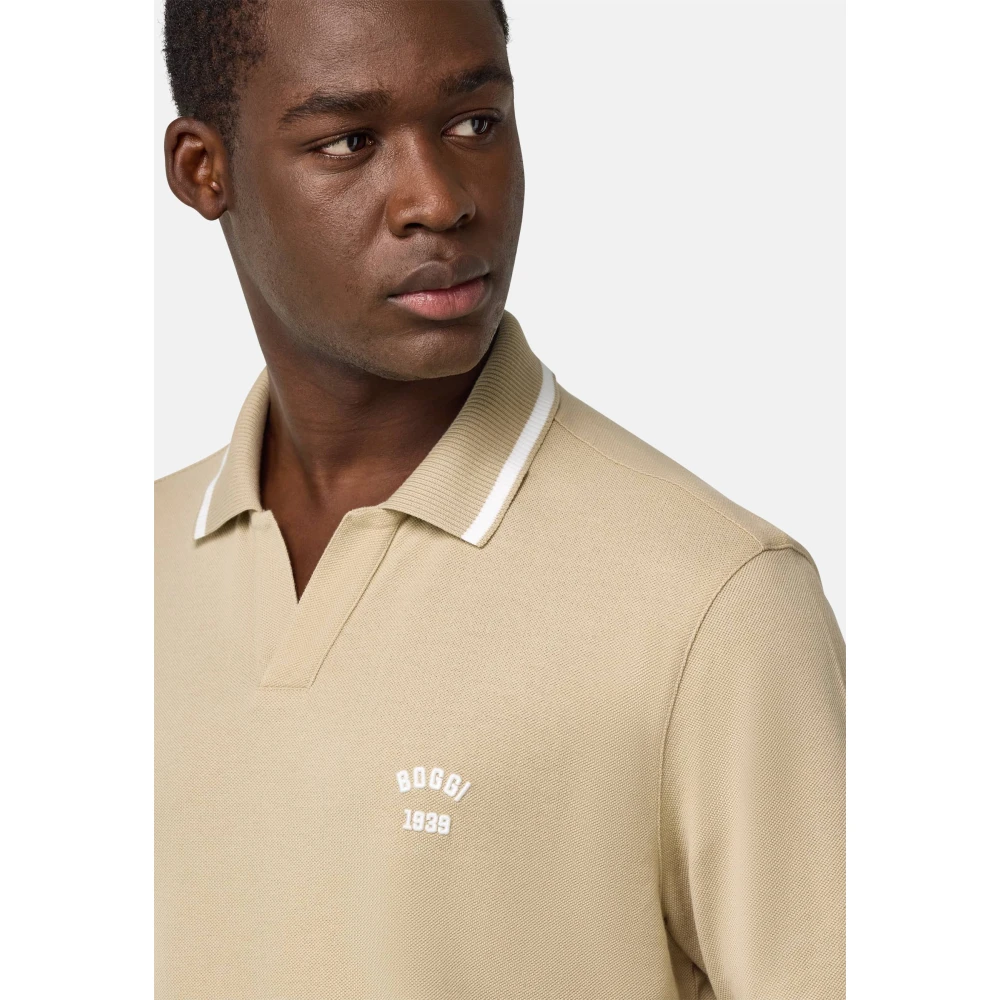Boggi Milano Poloshirt van katoenen piqué Blue Heren