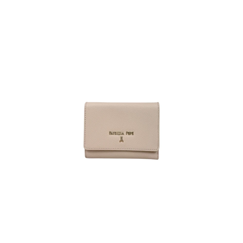 Patrizia Pepe Women's Beige Lettering Portafoglio Medio Pelle Martellato - Wallets & Cardholders - One Size - Accessories
