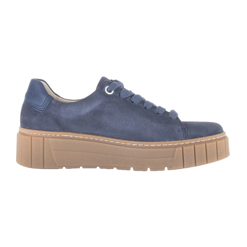 Gabor Lace-up sneaker met brede pasvorm Dames Schoenen Blauw