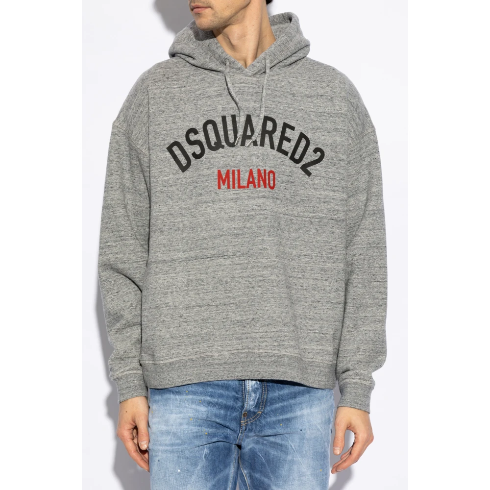 Dsquared2 Sweatshirt met logo Gray Heren