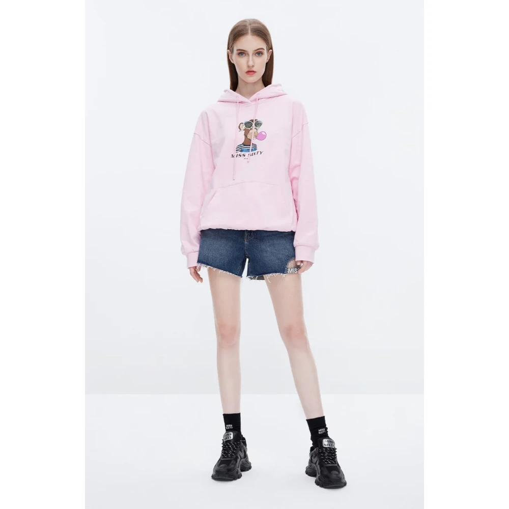 Miss Sixty Bored Ape Hoodie in lichtroze Pink Dames