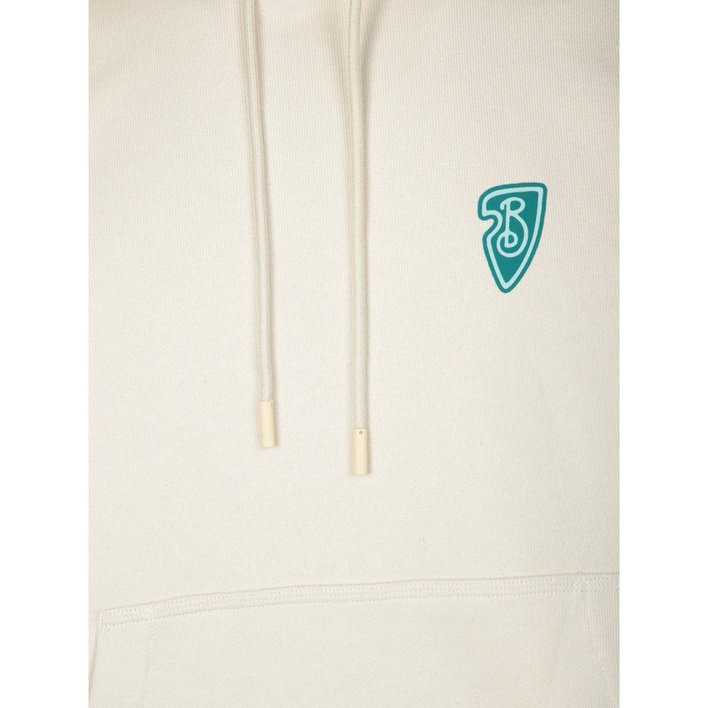 Burberry Stijlvolle Trekkoord Hoodie Groen Logo White Heren