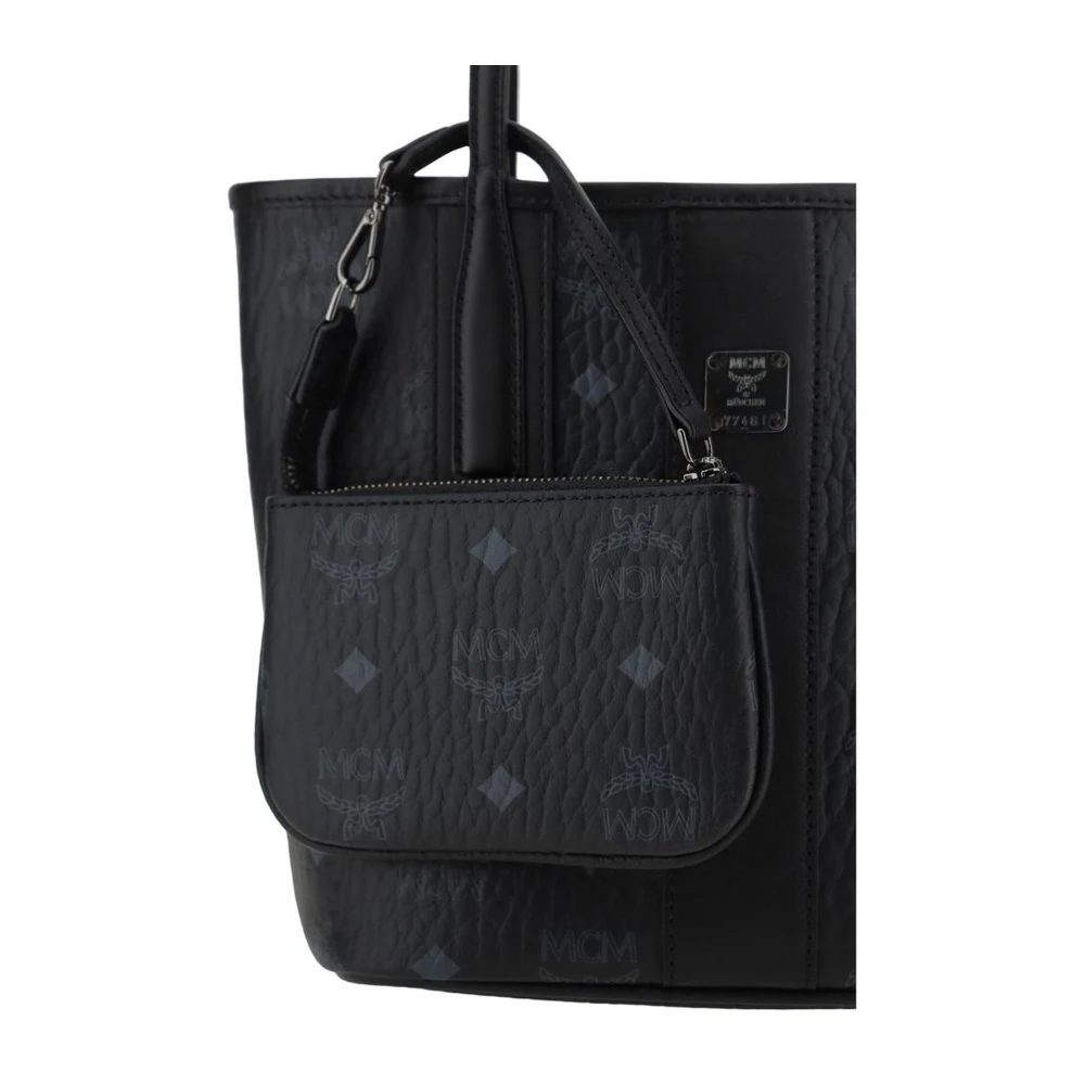 MCM Handtas met gouden plaat en mini-tasje Black Dames