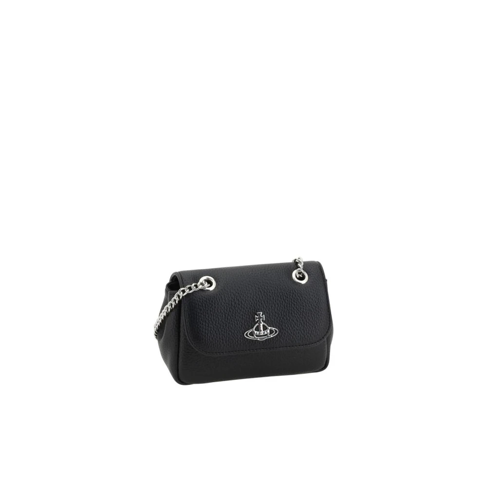 Vivienne Westwood Orb Logo Ketting Schouderband Tas Black Dames
