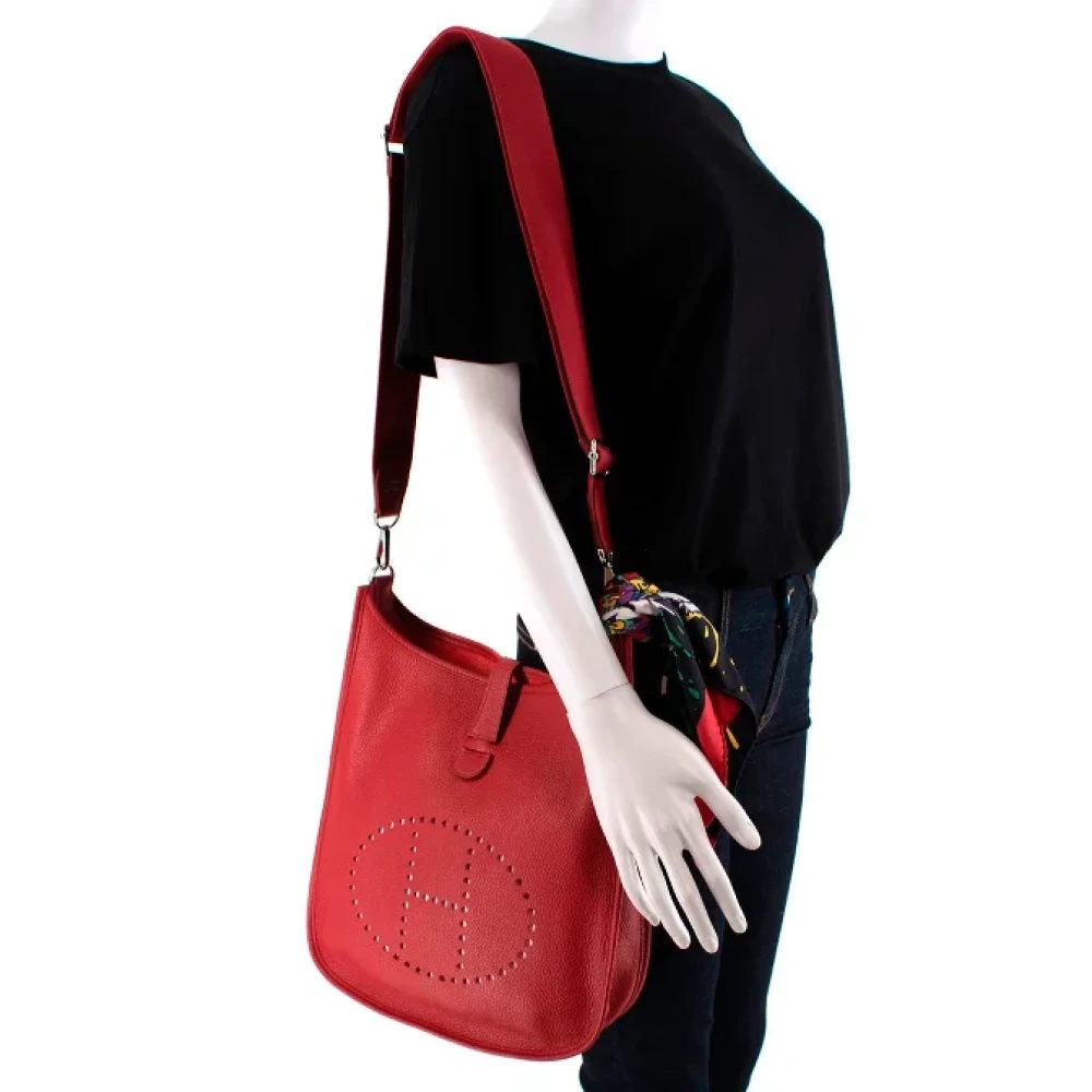 Hermès Vintage Pre-owned Leather crossbody-bags Red Dames