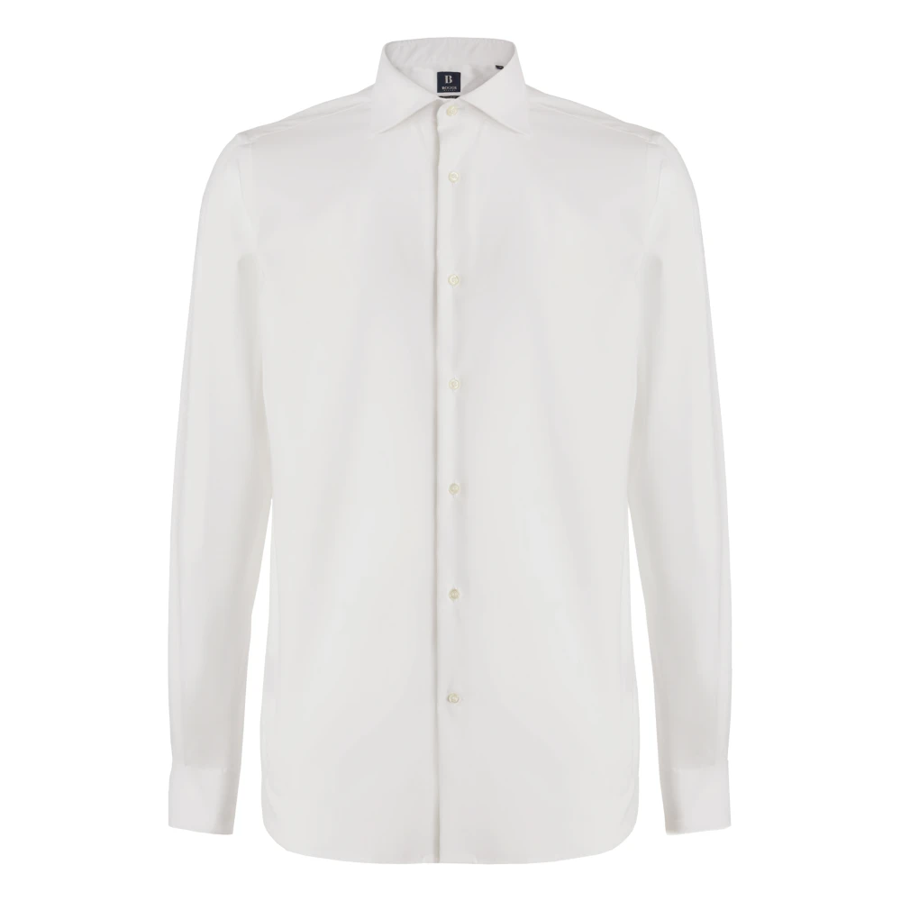 Boggi Milano Homme Blanc Chemises, Taille: 6XL Chemise Long Fit En Coton Pinpoint