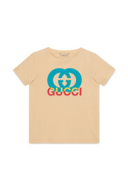 Beige Interlocking G Print Barn T-shirts och Polos