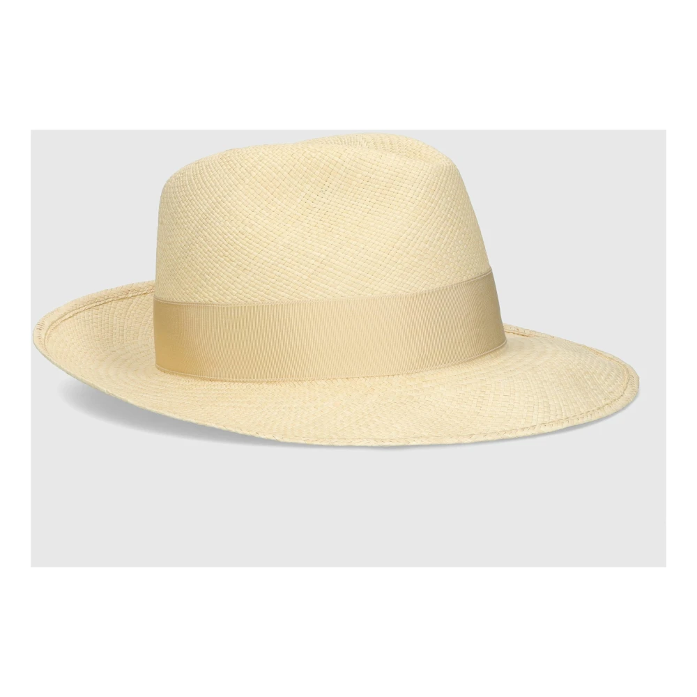 Borsalino Handgeweven Panama Hoed Orange Heren