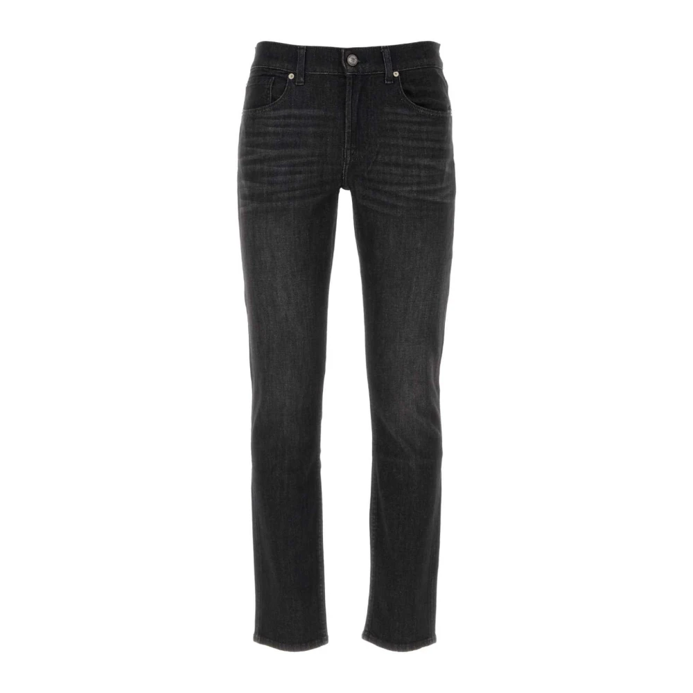 7 For All Mankind Zwarte stretch denim jeans Black Heren