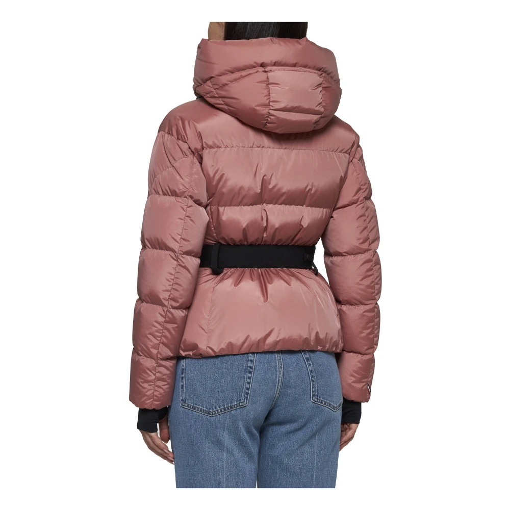 Moncler Roze Gewatteerde Donsjas met Riem Pink Dames