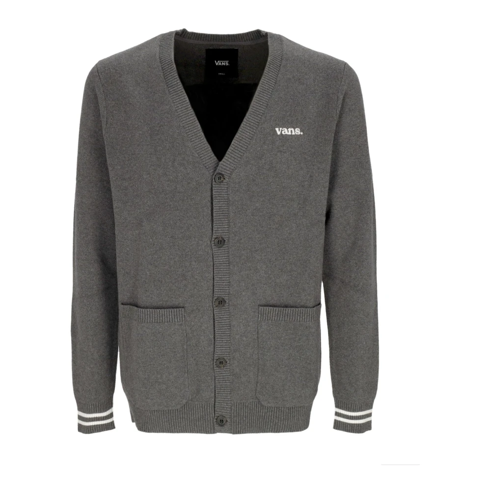 Vans Gray Cardigans, Male, Xl, Charcoal Heather Cardigan Jumper