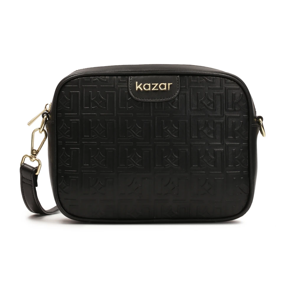 Kazar Kleine zwarte handtas met reliëfpatroon Black Dames