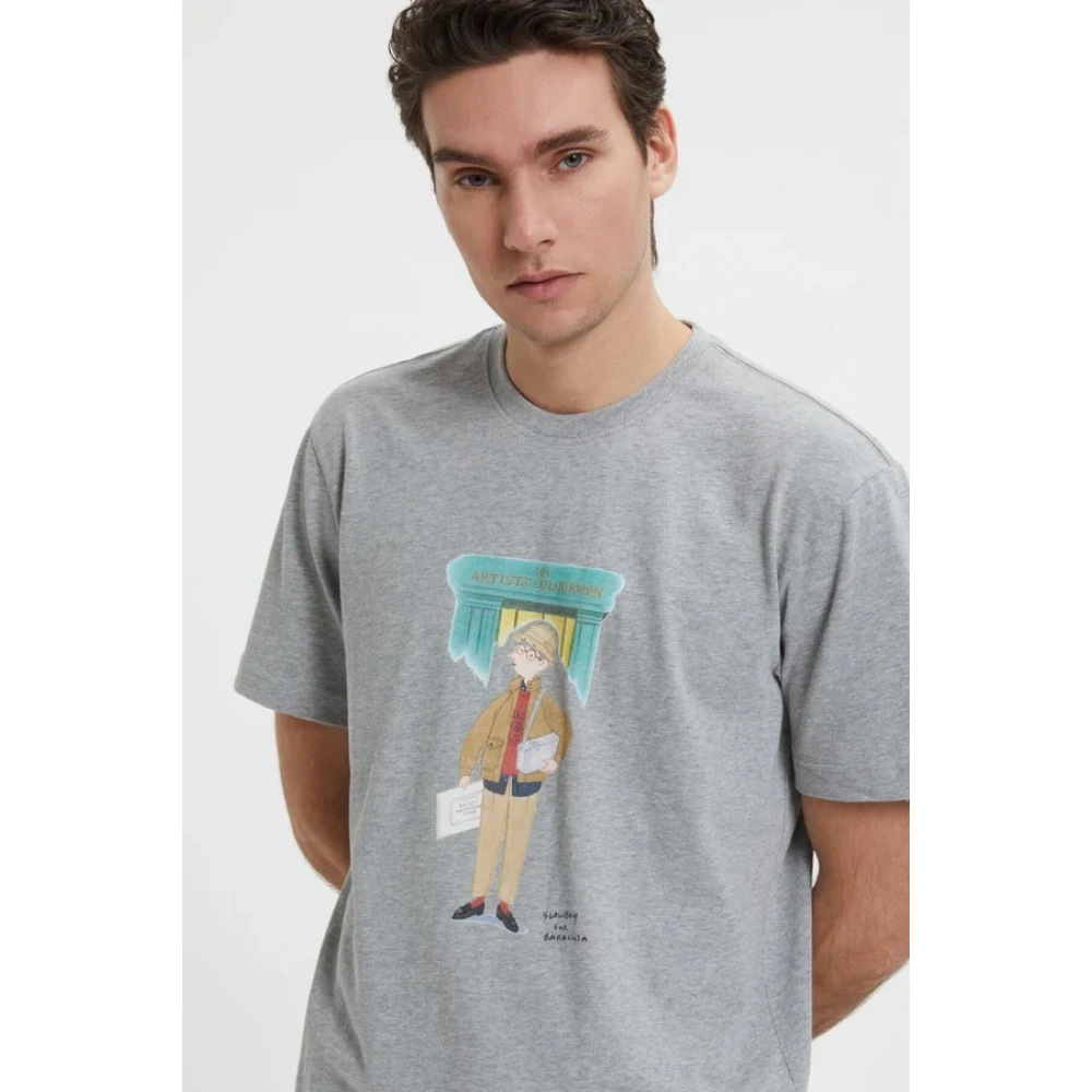 Baracuta Slowboy Colourman Tee Grijs Melange Gray Heren