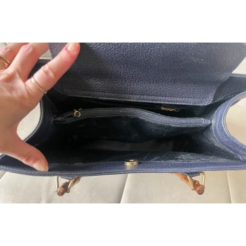 Gucci Vintage Pre-owned Leather gucci-bags Blue Dames