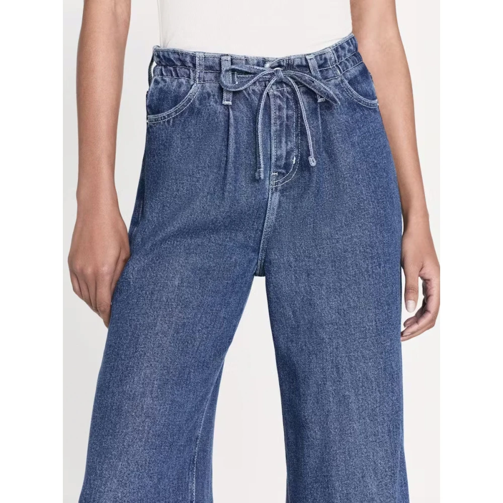 Frame Wide Leg Drawstring Jeans Ghost Blue Dames
