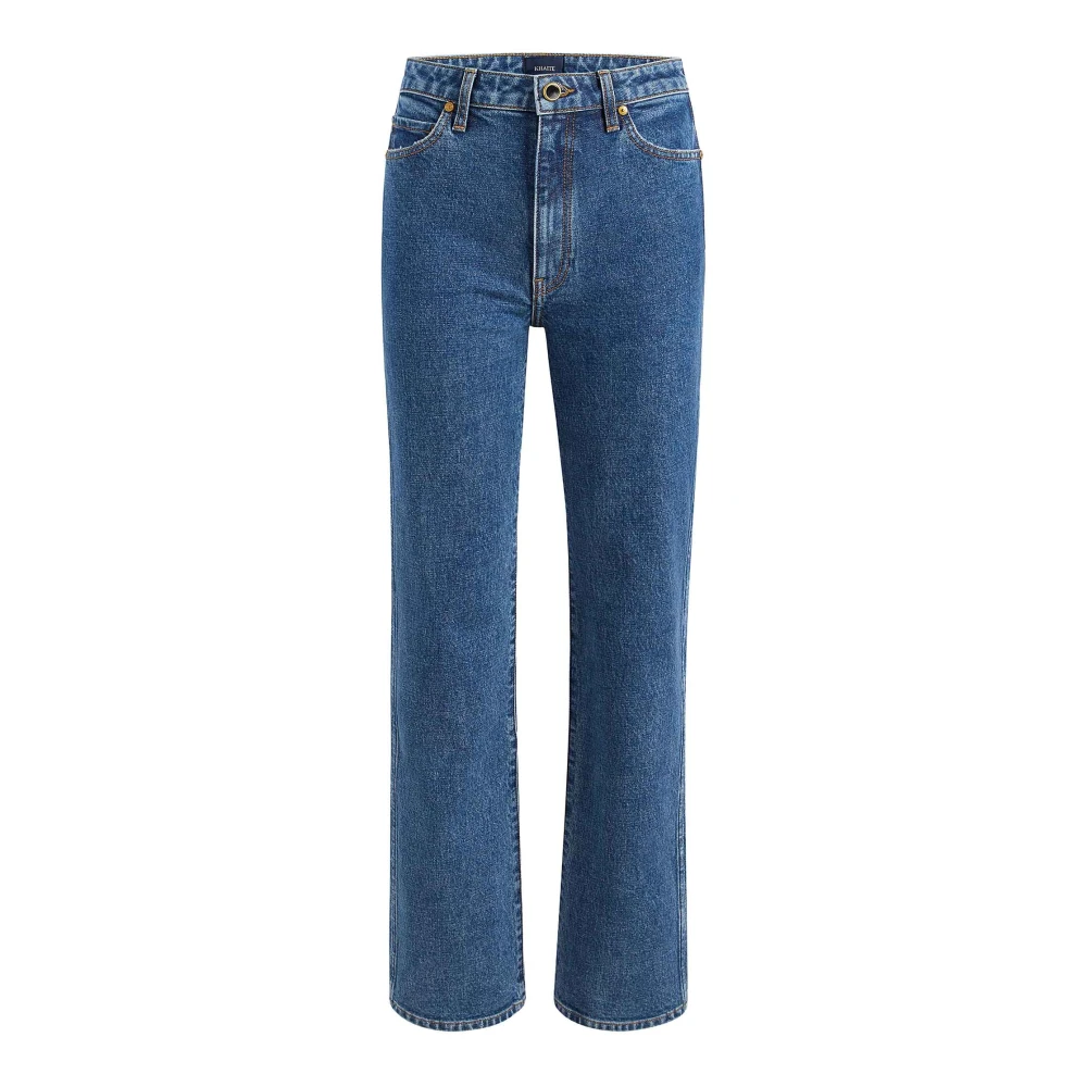 Khaite Blauwe Straight Leg Jeans Blue Dames