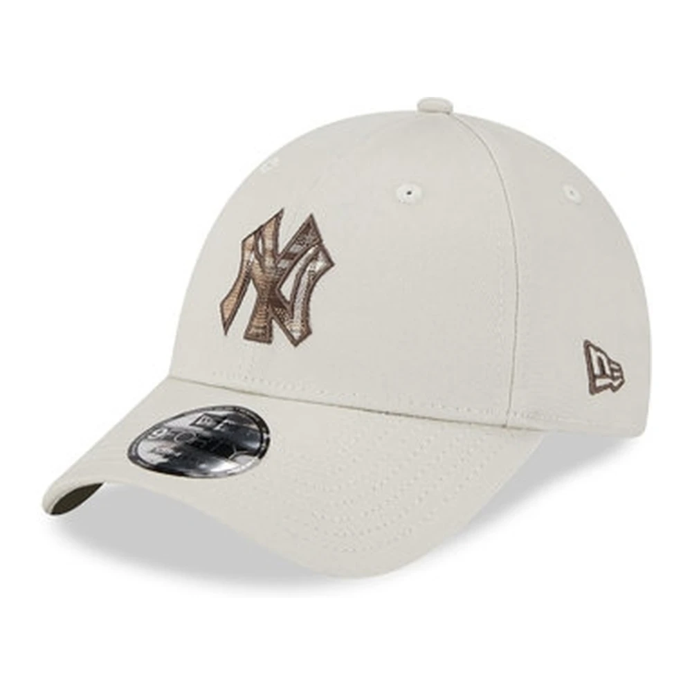 new era Beige Yankees Check Infill Pet Beige Heren