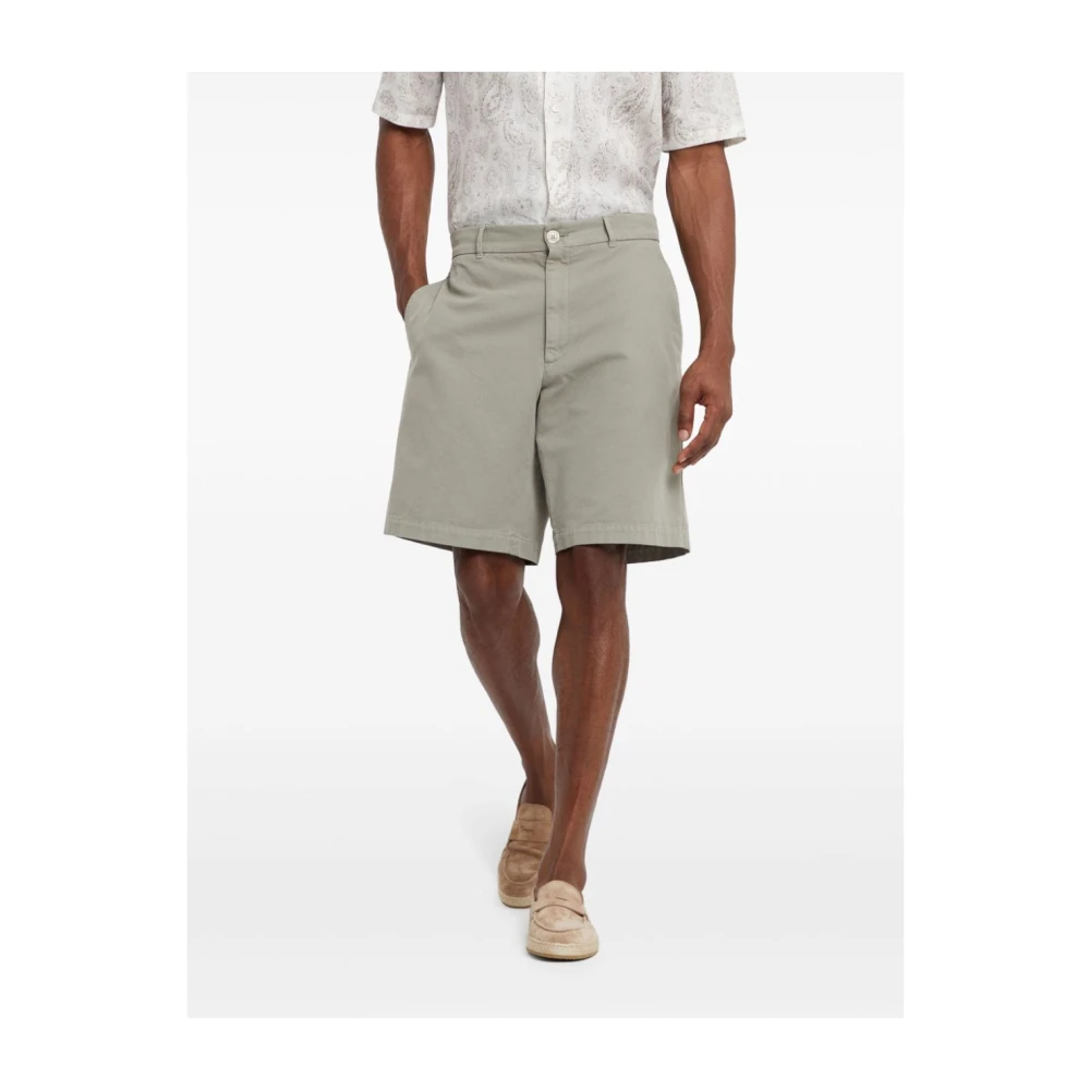 BRUNELLO CUCINELLI Stijlvolle Shorts voor Mannen Green Heren