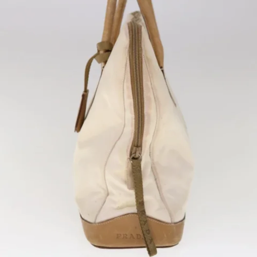 Prada Vintage Pre-owned Nylon prada-bags Beige Dames