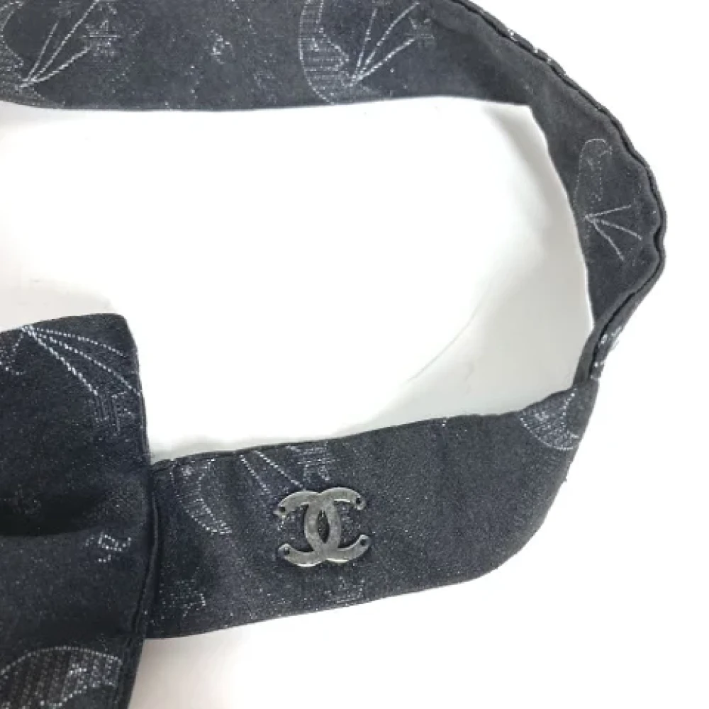 Chanel Vintage Pre-owned Silk home-office Black Dames
