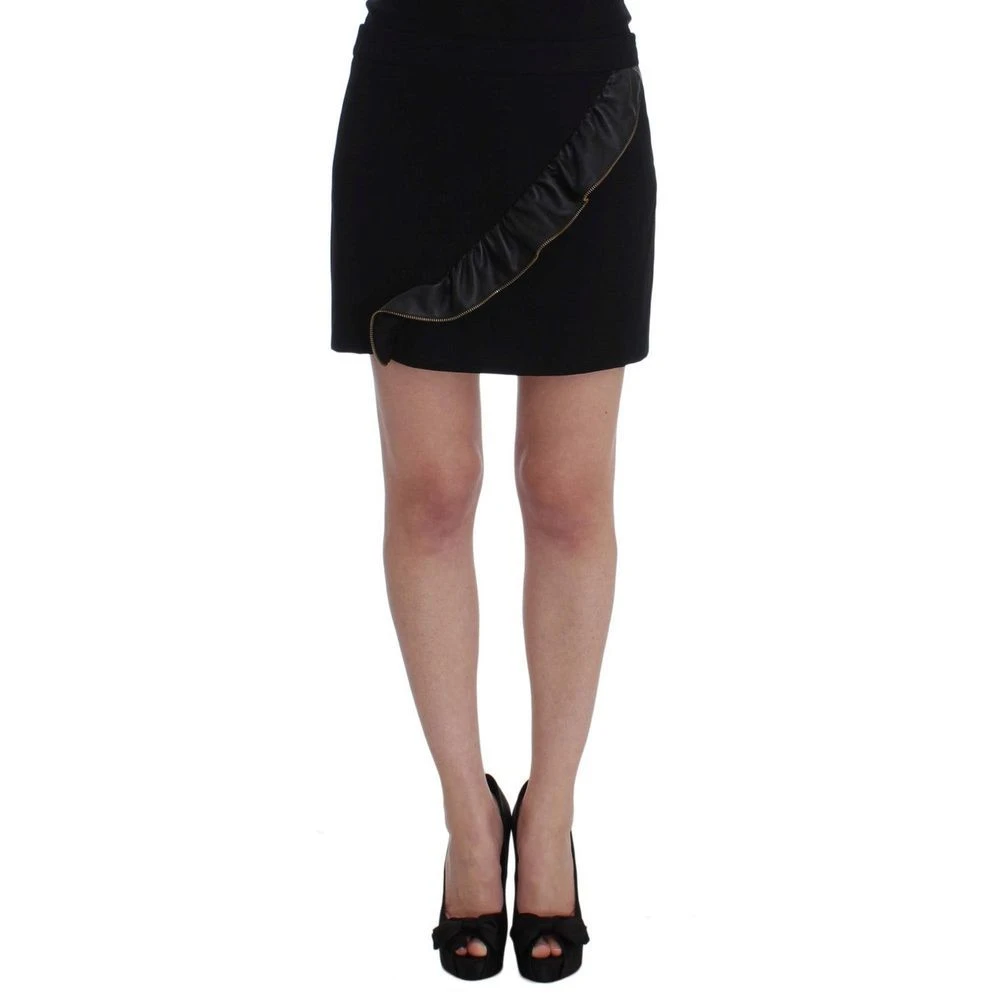Frankie Morello Black Mini Above-Knee Skirt - Female - Short Skirts - S - Skirts