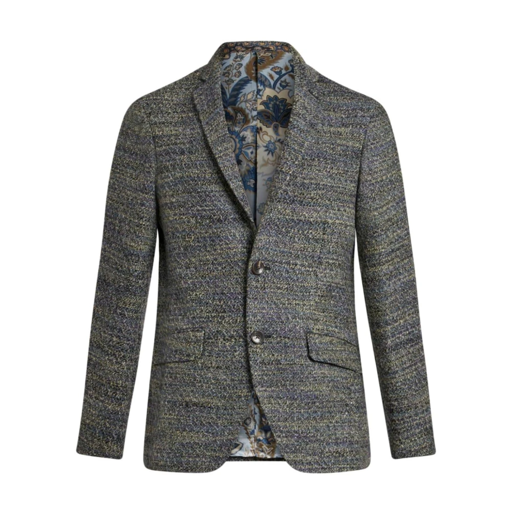 ETRO Navy Blauw Wollen Blazer Buitenkleding Blue Heren