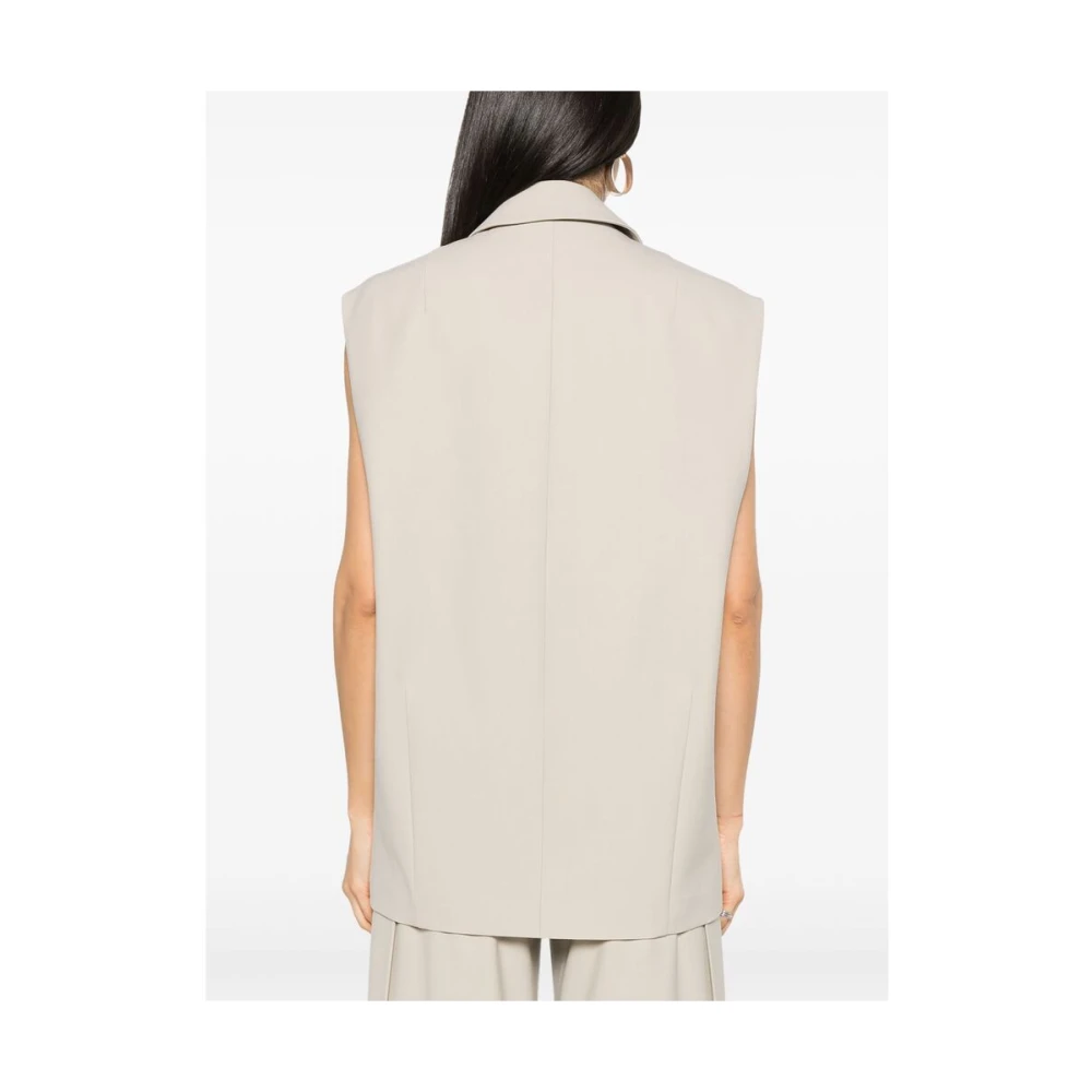 IRO Beige Mouwloze buitenkleding met pieklapels Beige Dames