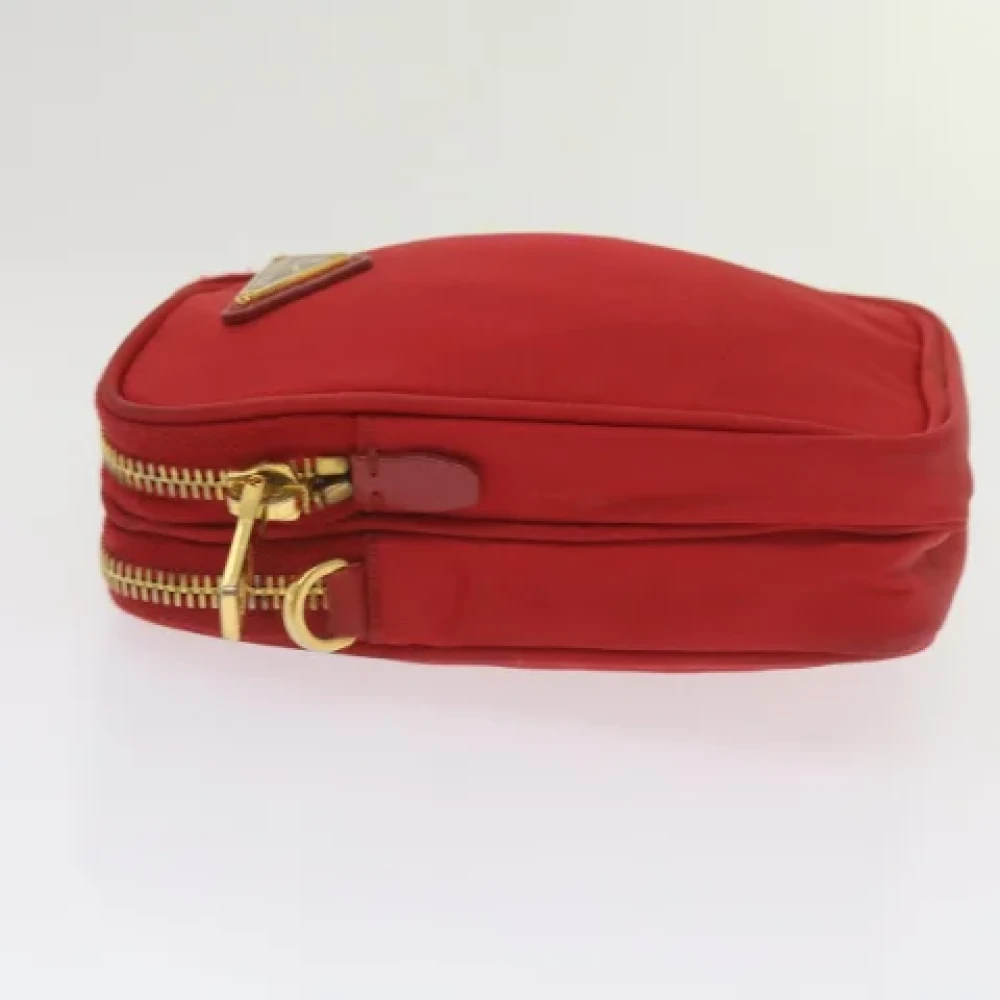 Prada Vintage Pre-owned Nylon pouches Red Dames