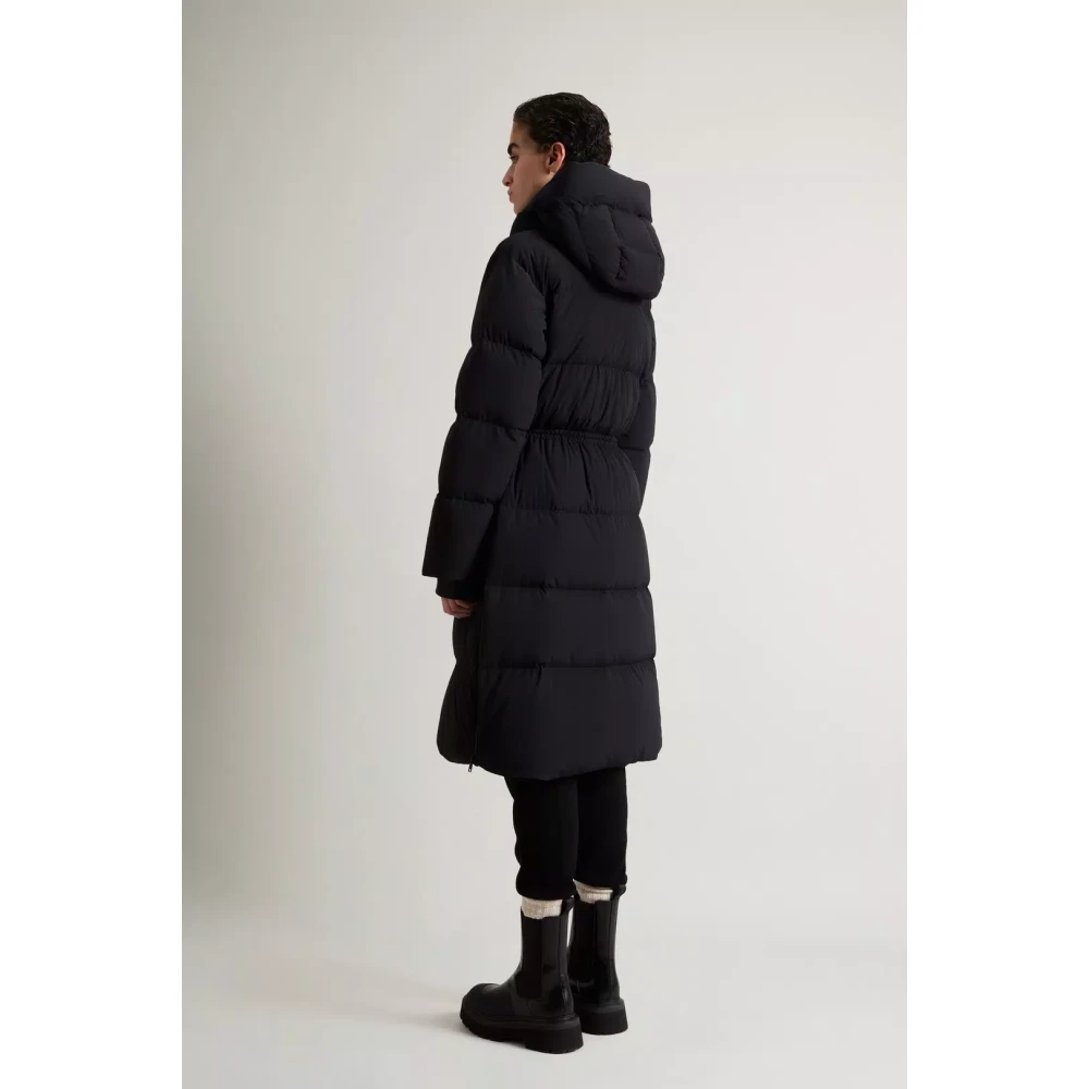 Woolrich Aurora Long Down Stretch Parka Black Dames