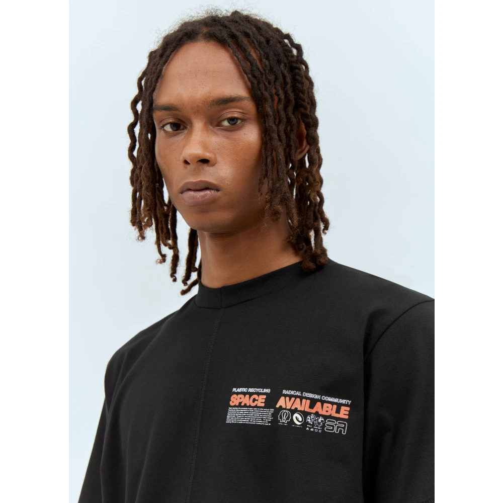 Space Available Grafische Print Katoenen T-shirt Black Heren