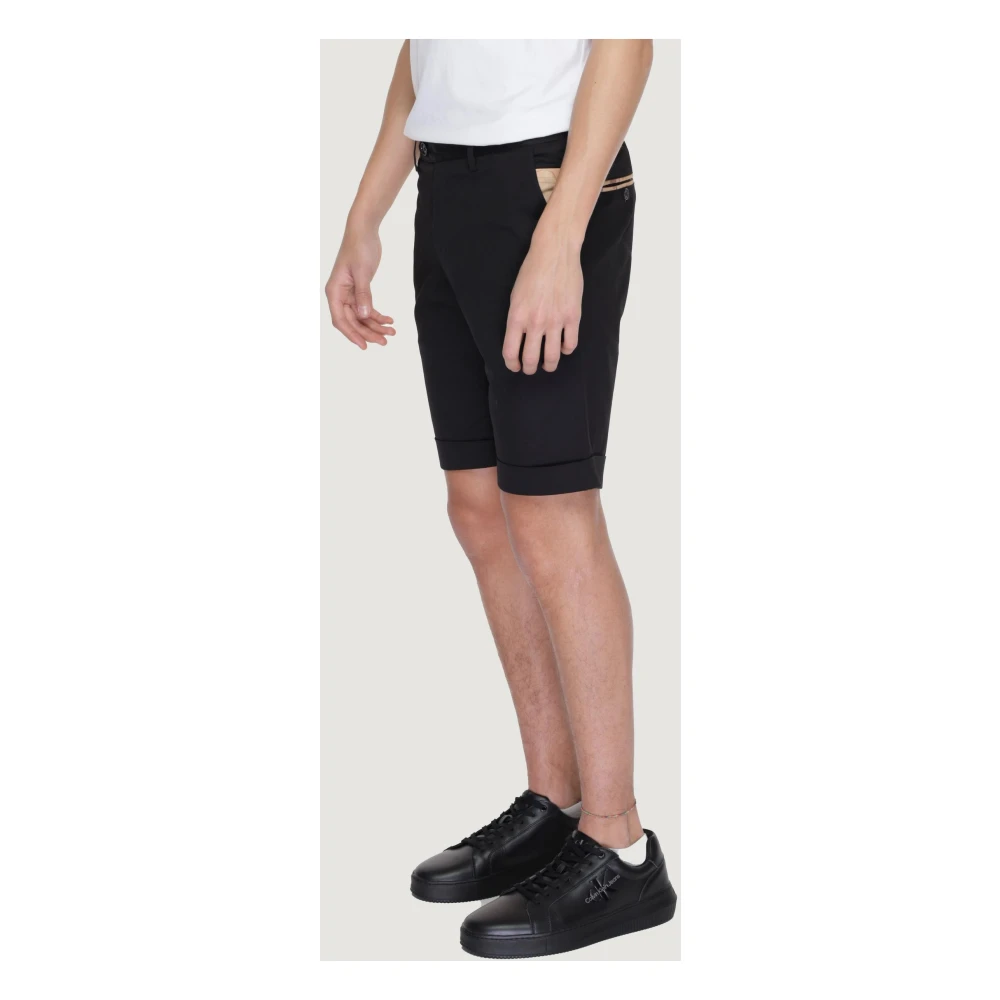 Alviero Martini 1a Classe Zwarte Katoenen Rits Shorts voor Mannen Black Heren