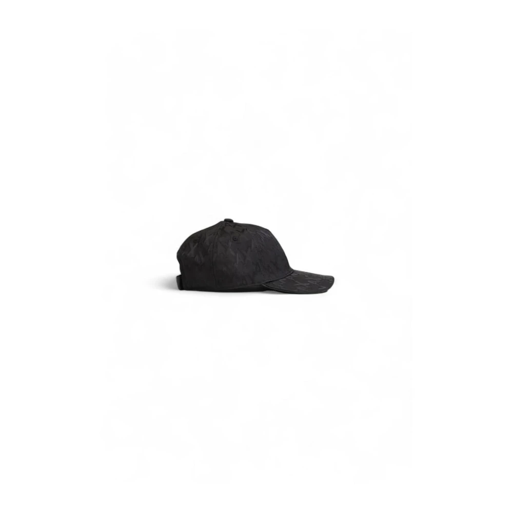 Armani Exchange Zwarte polyester hoeden en petten Black Heren