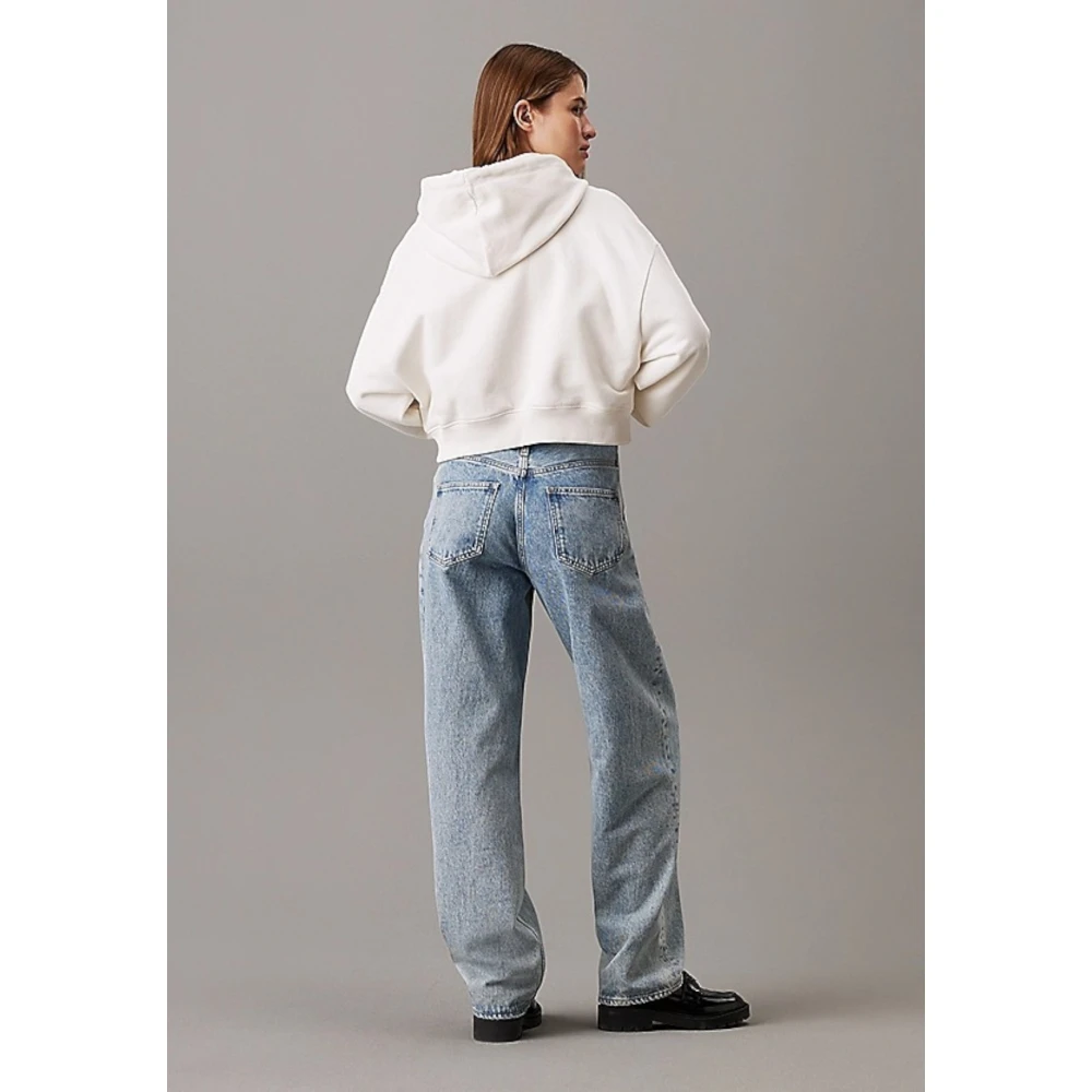 Calvin Klein Jeans Chenille Monogram Hoodie Ivoor White Dames