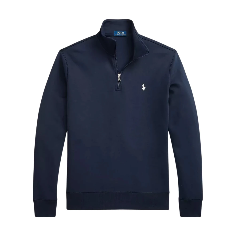 Ralph Lauren Men's Blue Navy Sweatshirt With Stand-Up Collar - Sweatshirts - Xl - Sweatshirts & Hoodies