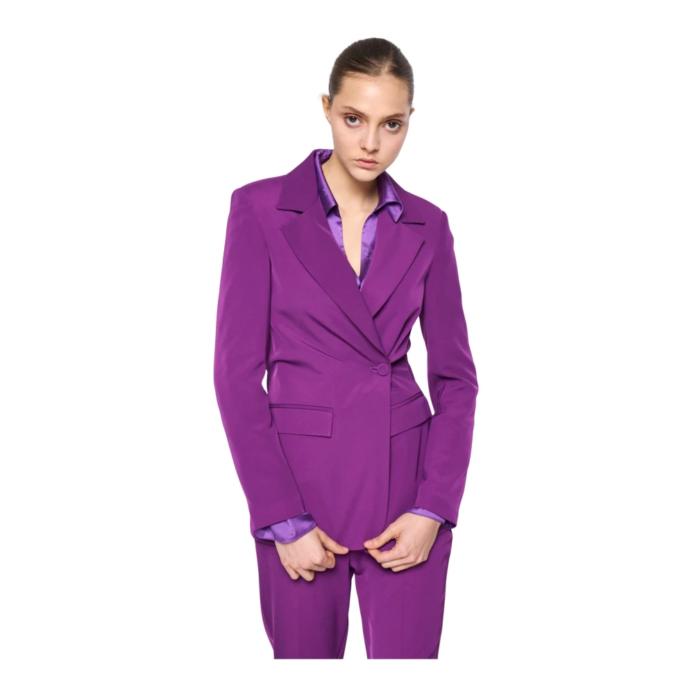 Silvian Heach Blazer met gerimpelde taille Purple Dames