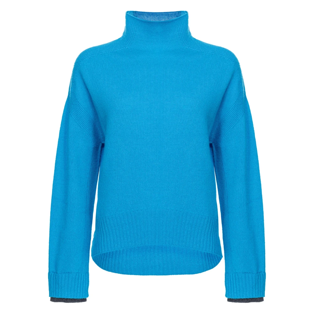 Pinko Wol Kasjmier Crew Neck Sweater Blue Dames