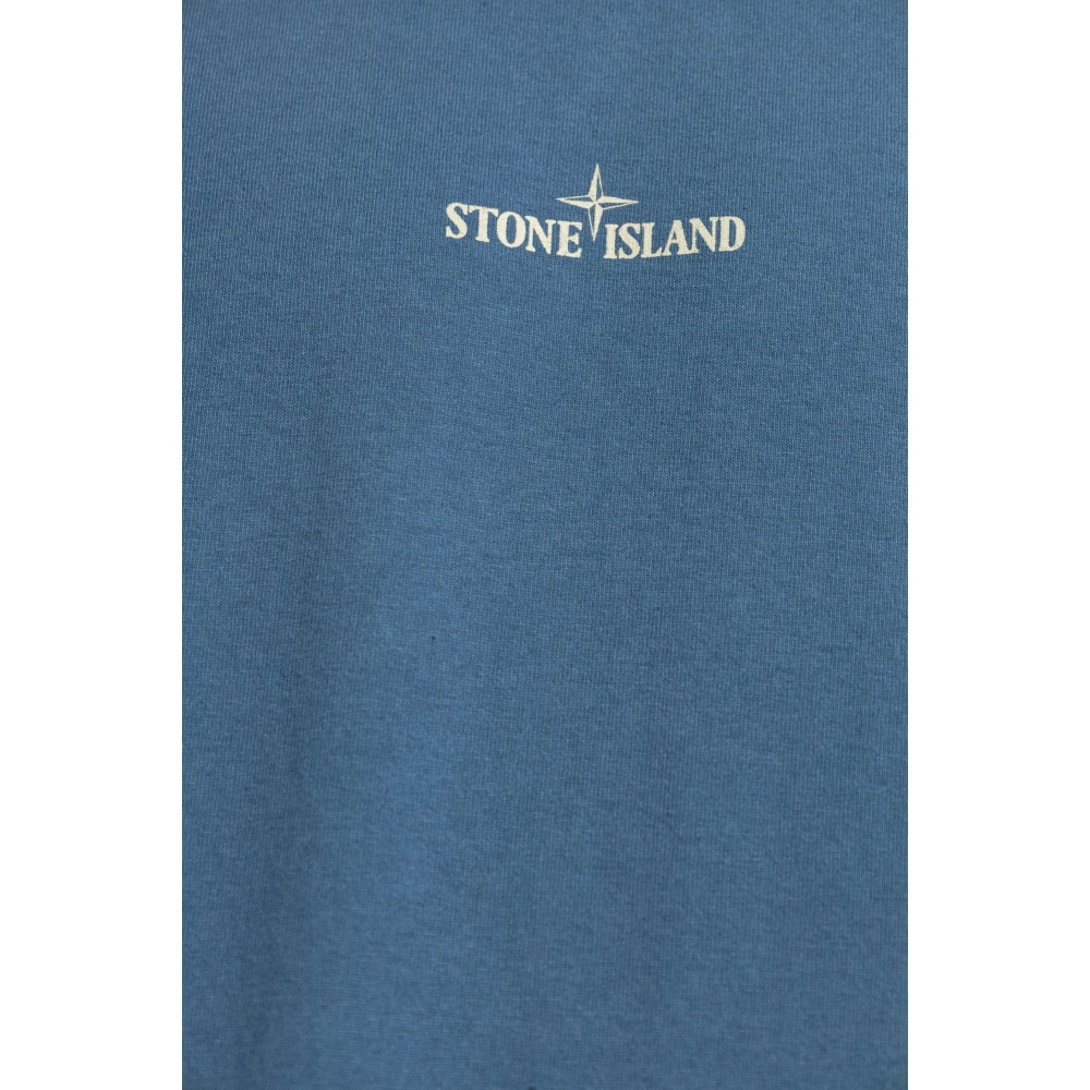 Stone Island T-shirt met logo Blue Heren